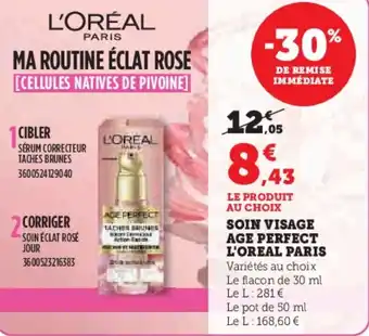 Hyper U L'OREAL PARIS Soin visage age perfect offre