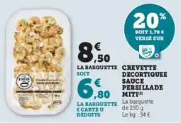 Hyper U Crevette decortiquee sauce persillade miti offre