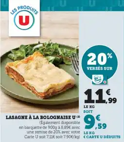 Hyper U U Lasagne à la bolognaise offre