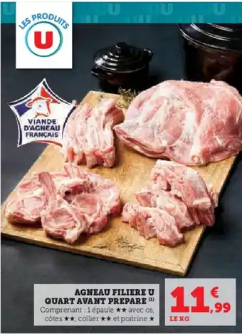 Hyper U Agneau filiere u quart avant prepare offre