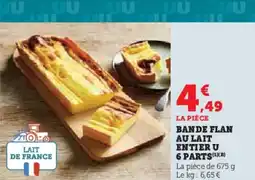Hyper U Bande flan au lait entier u 6 parts offre