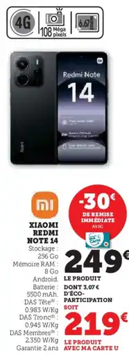 Hyper U XIAOMI Redmi note 14 offre