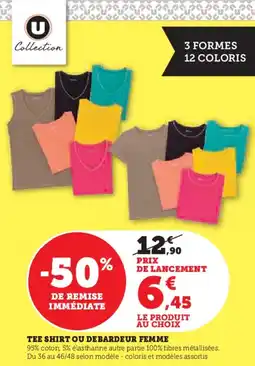 Hyper U U COLLECTION Tee shirt ou debardeur femme offre