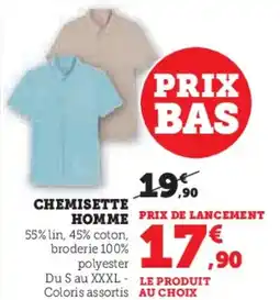 Hyper U Chemisette homme offre
