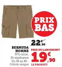 Hyper U Bermuda homme offre