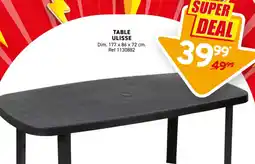 Trafic Table ulisse offre