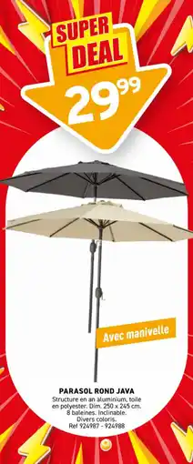 Trafic Parasol rond java offre