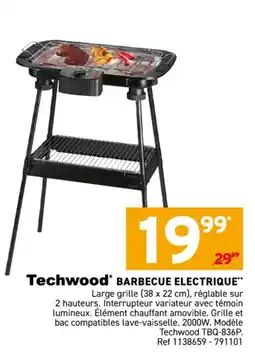 Trafic TECHWOOD Barbecue electrique" offre