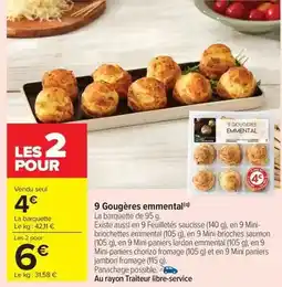Carrefour Drive 9 gougères emmental offre