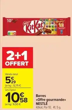 Carrefour Drive Nestlé - barres offre gourmande offre