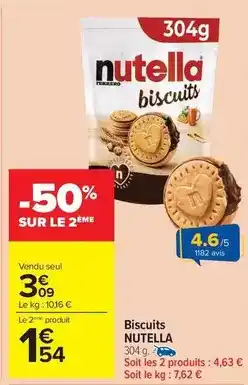 Carrefour Drive Nutella - biscuits offre