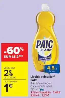 Carrefour Drive Paic - liquide vaisselle offre
