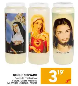 Trafic Bougie neuvaine offre