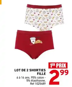 Trafic Lot de 2 shorties fille offre