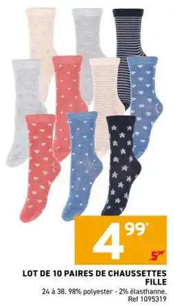 Trafic Lot de 10 paires de chaussettes fille offre