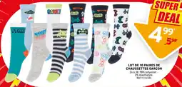 Trafic Lot de 10 paires de chaussettes garcon offre