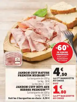 U Express Jambon cuit nature premium negroni offre