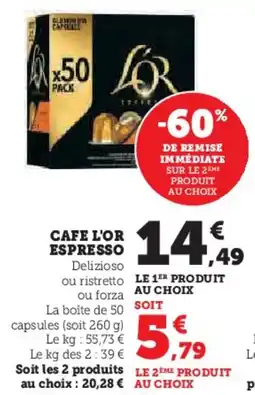 U Express CAFE L'OR Espresso offre