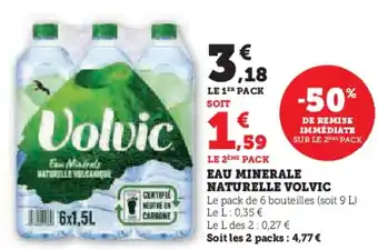 U Express VOLVIC Eau minerale naturelle offre