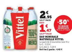 U Express VITTEL Eau minerale naturelle offre