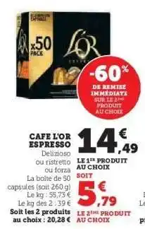 U Express CAFE L'OR ESPRESSO offre