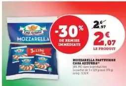 Hyper U Mozzarella Pasteurise Casa Azzurra offre