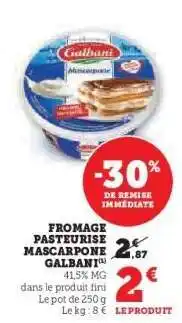 Hyper U Fromage Pasteurisé Mascarpone Galbani offre
