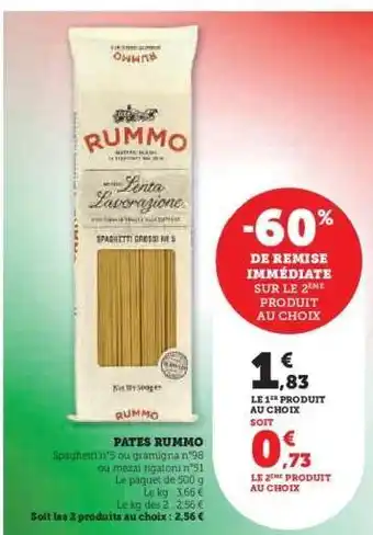 Hyper U Pâtes Rummo offre