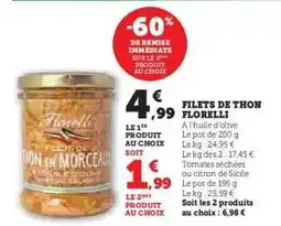 Hyper U Filets de thon Florelli offre