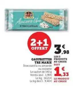 Hyper U Gaufrettes Tre Marie offre