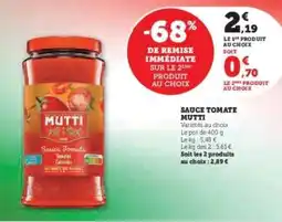 Hyper U Sauce Tomate Mutti offre