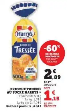 Hyper U Brioche Tressée au Sucre Harrys offre