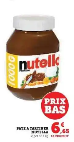 Hyper U Pâte À Tartiner Nutella offre