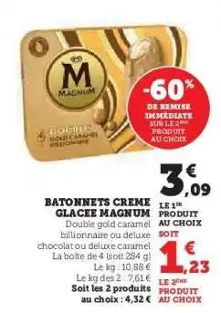 Hyper U BATONNETS CREME GLACEE MAGNUM offre