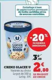 Hyper U CREME GLACEE U offre