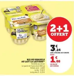 Hyper U Riz ou Semoule au Lait La Laitière offre