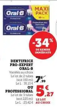Hyper U Dentifrice Pro Expert Oral-B offre