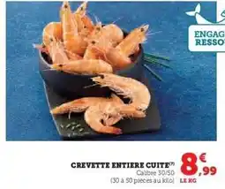 Hyper U CREVETTE ENTIERE CUITE offre