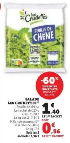 Hyper U Salade Les Crudettes offre