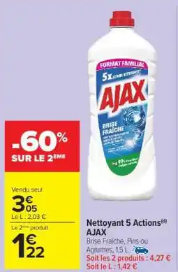 Carrefour Market Nettoyant 5 Actions AJAX offre