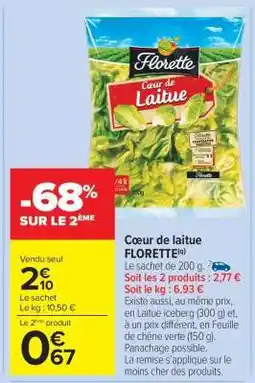 Carrefour Market Cœur de laitue FLORETTE offre
