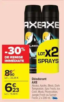 Carrefour Market DÉODORANT AXE offre