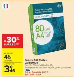 Carrefour Market Ramette 500 feuilles Carrefour offre