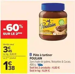Carrefour Poulain - pâte à tartiner offre