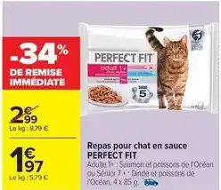 Carrefour Total - repas pour chat en sauce offre