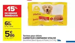 Carrefour Carrefour - terrines pour chiens companino vitalive offre