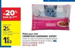 Carrefour Carrefour - pâtée pour chat companino expert offre