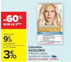 Carrefour L'oréal - coloration excellence offre