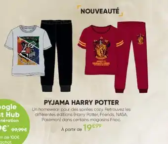 Fnac Pyjama harry potter offre