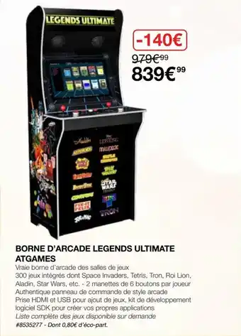 Borne d'arcade legends ultimate atgames